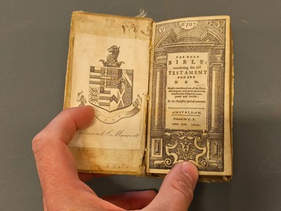 Lot 332 - Embroidered Binding. The Holy Bible: Containing the Old Testament and the New, Amsterdam, 1644