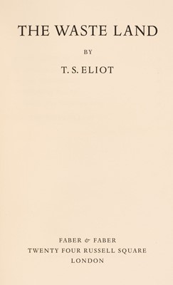 Lot 814 - Eliot (T. S.) The Waste Land, limited edition, Verona, 1961