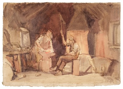 Lot 177 - Hennell (Thomas Barclay, 1903-1945). Interior of a Blacksmiths, 1928