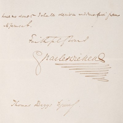 Lot 230 - Dickens (Charles, 1812-1870). Autograph Letter Signed, 'Charles Dickens', 20 October 1849