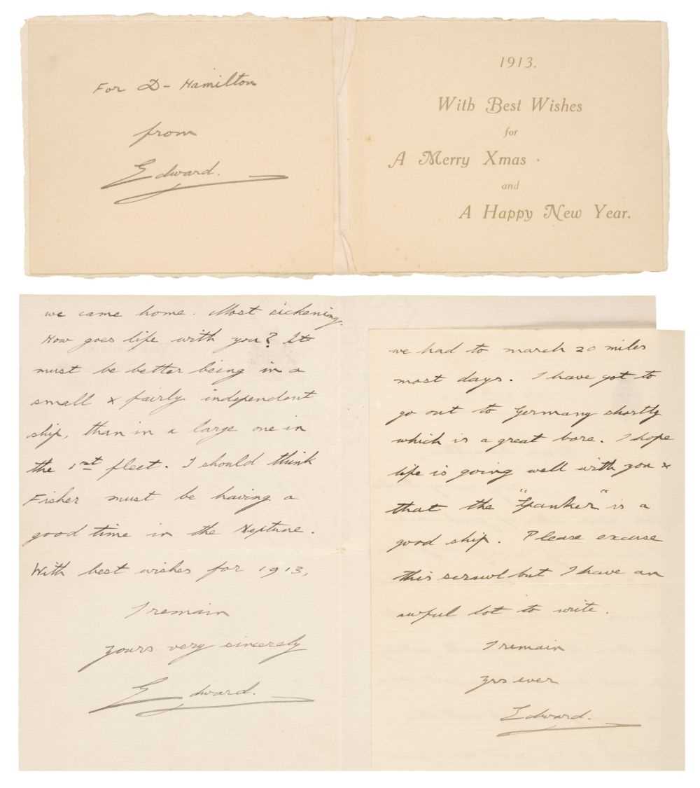 Lot 362 - Edward VIII (1894-1972),  Autograph Letter Signed, 'Edward', 1 January 1913