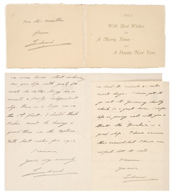 Lot 362 - Edward VIII (1894-1972),  Autograph Letter Signed, 'Edward', 1 January 1913