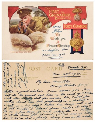 Lot 363 - Edward VIII (1894-1972), Autograph Postcard Signed, 'Edward', HQ, Guards Div., 28 December 1915