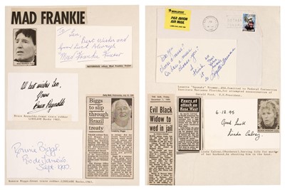 Lot 393 - Police & Criminal Autographs. An unusual collection of approximately 90 autographs, c. 1995