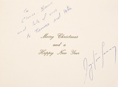 Lot 392 - Senna (Ayrton, 1960-1994), Signed Christmas Card, ‘Ayrton Senna’, no date