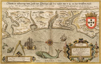 Lot 173 - Portugal. (Waghenaer (L. J.), Die Zee Caerte van Portugal..., Leiden, circa 1586