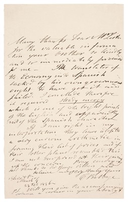 Lot 331 - Babbage (Charles, 1791-1871), Autograph Letter Signed, 'C. Babbage', 23 February 1836