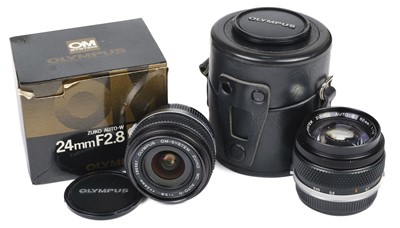 Lot 203 - Olympus OM-system Zuiko 24mm f2.8 MC Auto-W and 50mm f/1.4 Auto-S prime lenses