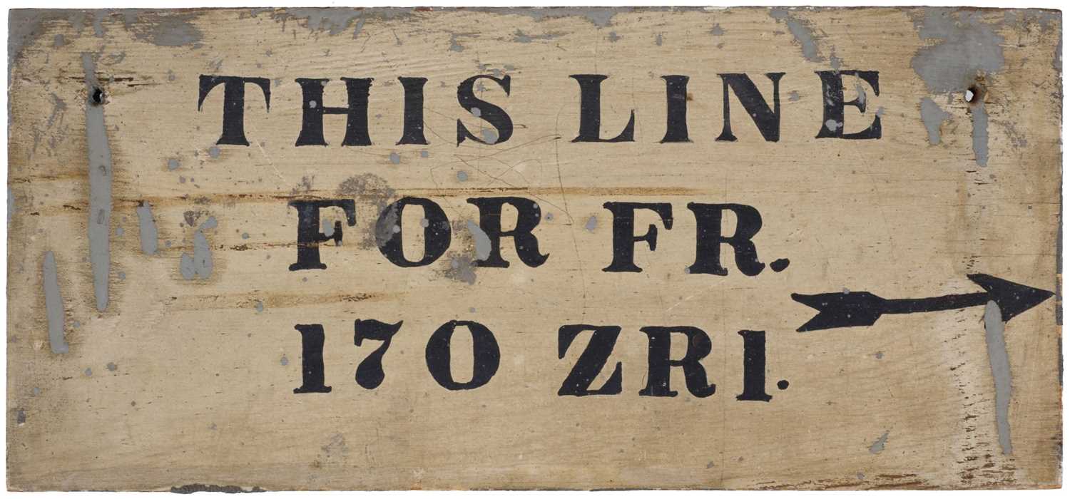 Lot 534 - U.S.S. Shenandoah (Z.R.1). Wooden sign from Hangar Number 1 at Lakehurst Naval Air Station