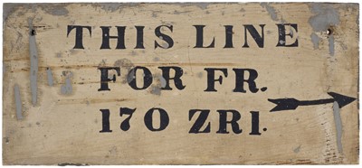 Lot 395 - U.S.S. Shenandoah (Z.R.1). Wooden sign from Hangar Number 1 at Lakehurst Naval Air Station