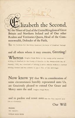 Lot 446 - Elizabeth II (1926-2022), Document Signed, St James's, 6 May 1955