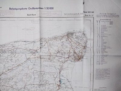 Lot 208 - Operation Sea Lion. WWII German maps for the invasion of the United Kingdom in September 1940