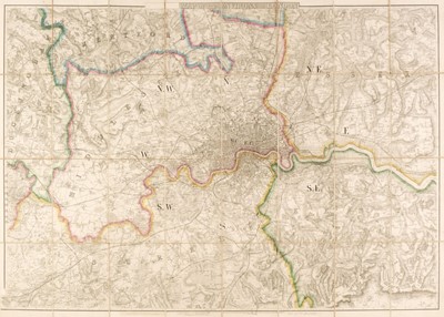 Lot 136 - Folding maps. A collection of 10 folding maps of towns/ boundaries in England, mostly 19th-century