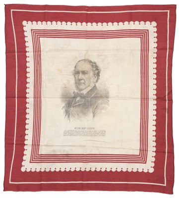 Lot 438 - Handkerchief. Anti Corn Laws propaganda handkerchief, circa 1830s/40s, & Gladstone handkerchief