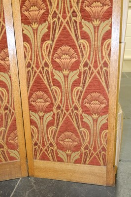 Lot 525 - Pearson (John, 1859-1930, style of). An Arts & Crafts tri-fold screen, circa 1900