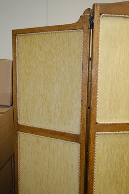 Lot 525 - Pearson (John, 1859-1930, style of). An Arts & Crafts tri-fold screen, circa 1900