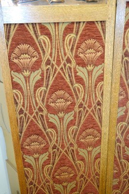 Lot 525 - Pearson (John, 1859-1930, style of). An Arts & Crafts tri-fold screen, circa 1900