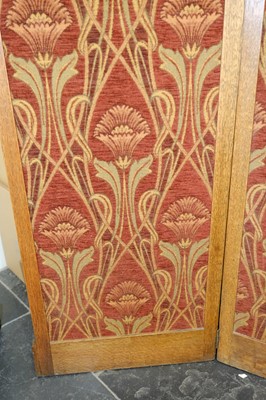 Lot 525 - Pearson (John, 1859-1930, style of). An Arts & Crafts tri-fold screen, circa 1900