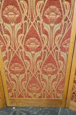 Lot 525 - Pearson (John, 1859-1930, style of). An Arts & Crafts tri-fold screen, circa 1900