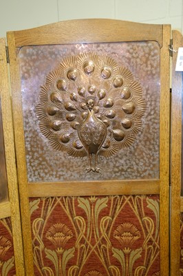 Lot 525 - Pearson (John, 1859-1930, style of). An Arts & Crafts tri-fold screen, circa 1900
