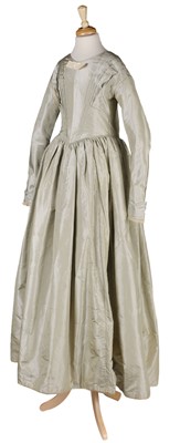 Lot 434 - Clothing. Wedding dress, bonnet, lace shawl, and handkerchief, belonging to Martha Anna Binyon, 1849