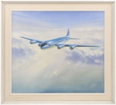 Lot 313 - Wootton (Frank, 1911-1998). BOAC aircraft in flight, oil on canvas