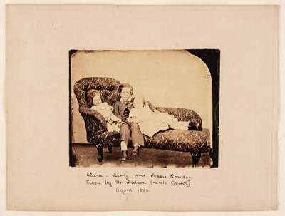 Lot 83 - Dodgson (Charles Lutwidge, ‘Lewis Carroll’, 1832-1898). Clara, Harry and Jessie Rowden, 1863