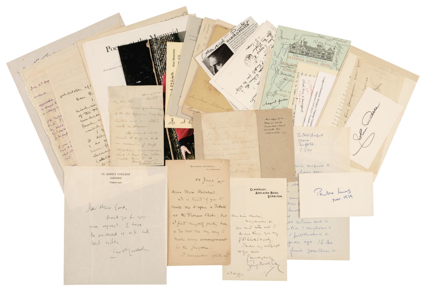 Author Autographs Lot 380 - Literary Autographs. A collection of 35