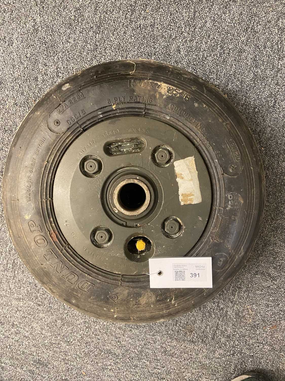 Lot 391 - Tail Wheel. Hawker Sea Fury or Tempest aircraft tail wheel