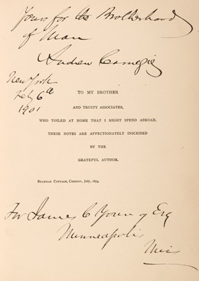 Lot 794 - Carnegie (Andrew). Round the World, 1st edition, New York, 1885