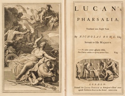 Lot 354 - Rowe (Nicholas). Lucan's Pharsalia. Large Paper copy, 1st edition, London: 1718