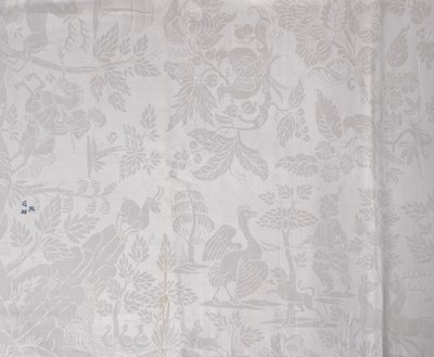 Lot 439 - Household Linen. A large damask linen tablecloth, Dutch, c. 1700, & other 18th & 19th century linen