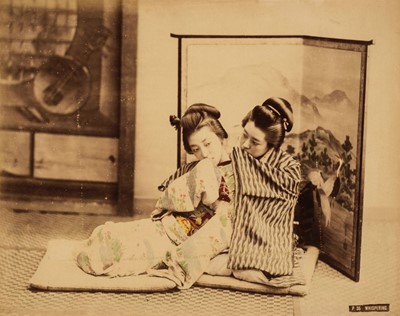 Lot 113 - Japan. Two seated young women, c. 1880