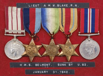 Lot 107 - WWII U-boat casualty group to Lieutenant A.M.W. Blake, Royal Navy