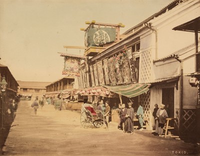 Lot 112 - Japan. Tokyo street scene, by Raimund von Stillfried (1839-1911), Japan, c. 1870s