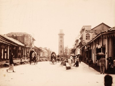 Lot 76 - Ceylon. A view of Chatham Street, Colombo, c. 1880s