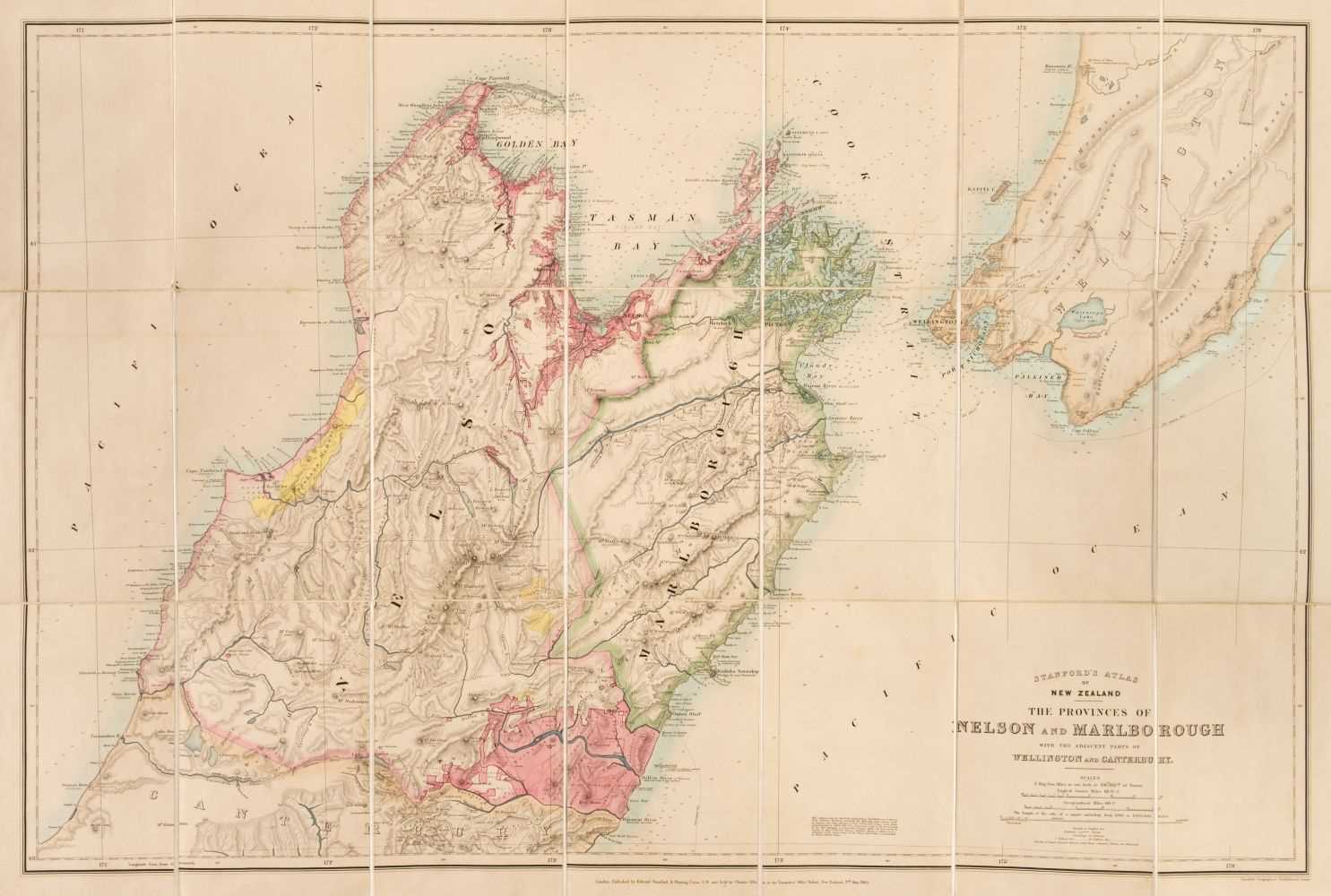 Lot 165 - New Zealand. Stanford's Atlas of New Zealand, the Provinces of Nelson..., 1864 and others