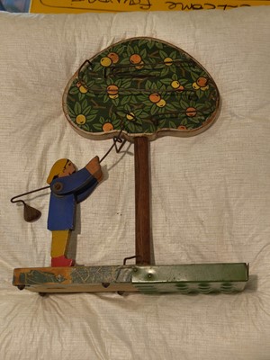 Lot 226 - Noah's Ark. A wooden Noah's ark, circa 1930, wooden construction ark with painted decoration