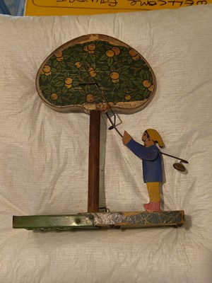 Lot 226 - Noah's Ark. A wooden Noah's ark, circa 1930, wooden construction ark with painted decoration