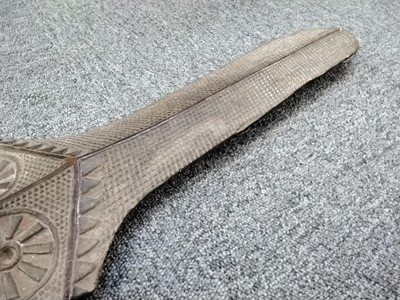 Lot 274 - Tribal Art. A Fijian hardwood paddle-shaped war club (Kinikini), circa 1850