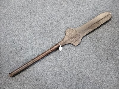 Lot 274 - Tribal Art. A Fijian hardwood paddle-shaped war club (Kinikini), circa 1850