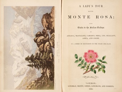 Lot 12 - Cole (Eliza). A Lady's Tour Round Monte Rosa, 1st edition, 1859