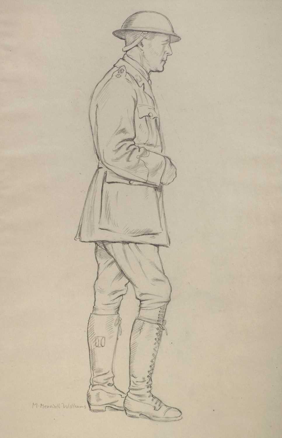 Lot 206 - Meredith-Williams (Morris). Study of a WWI Officer, pencil drawing on paper