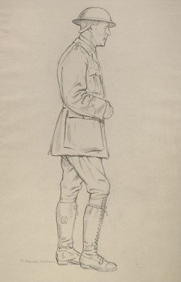 Lot 206 - Meredith-Williams (Morris). Study of a WWI Officer, pencil drawing on paper