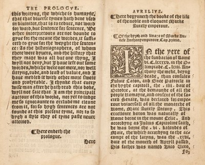 Lot 266 - Guevara (Antonio de). The Golden Boke of Marcus Aurelius, 1553, & Ocland, Anglorum Praelia