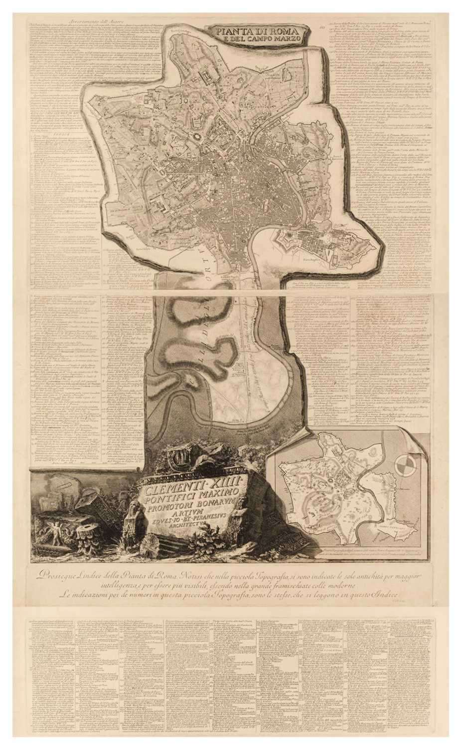 Lot 224 - Piranesi (Giovanni Battista). Pianta di Roma e del Campo Marzo, Rome, 1774 [but later]