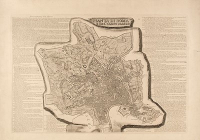 Lot 224 - Piranesi (Giovanni Battista). Pianta di Roma e del Campo Marzo, Rome, 1774 [but later]