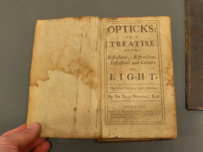 Lot 353 - Newton (Isaac). Opticks: Or, a Treatise of the Reflectons, Refractions, Inflections, 1718