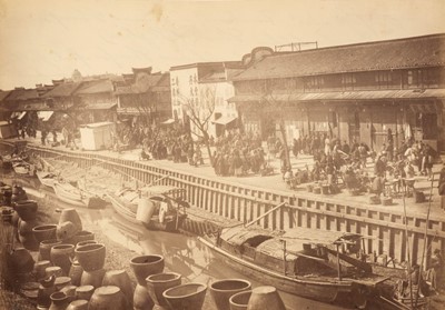 Lot 6 - China. Shanghai, looking across Yang King Pong Street into the French Concession, c. 1870