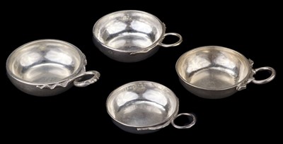 Lot 623 - Wine Tasters. A group of 4 french silver wine tasters